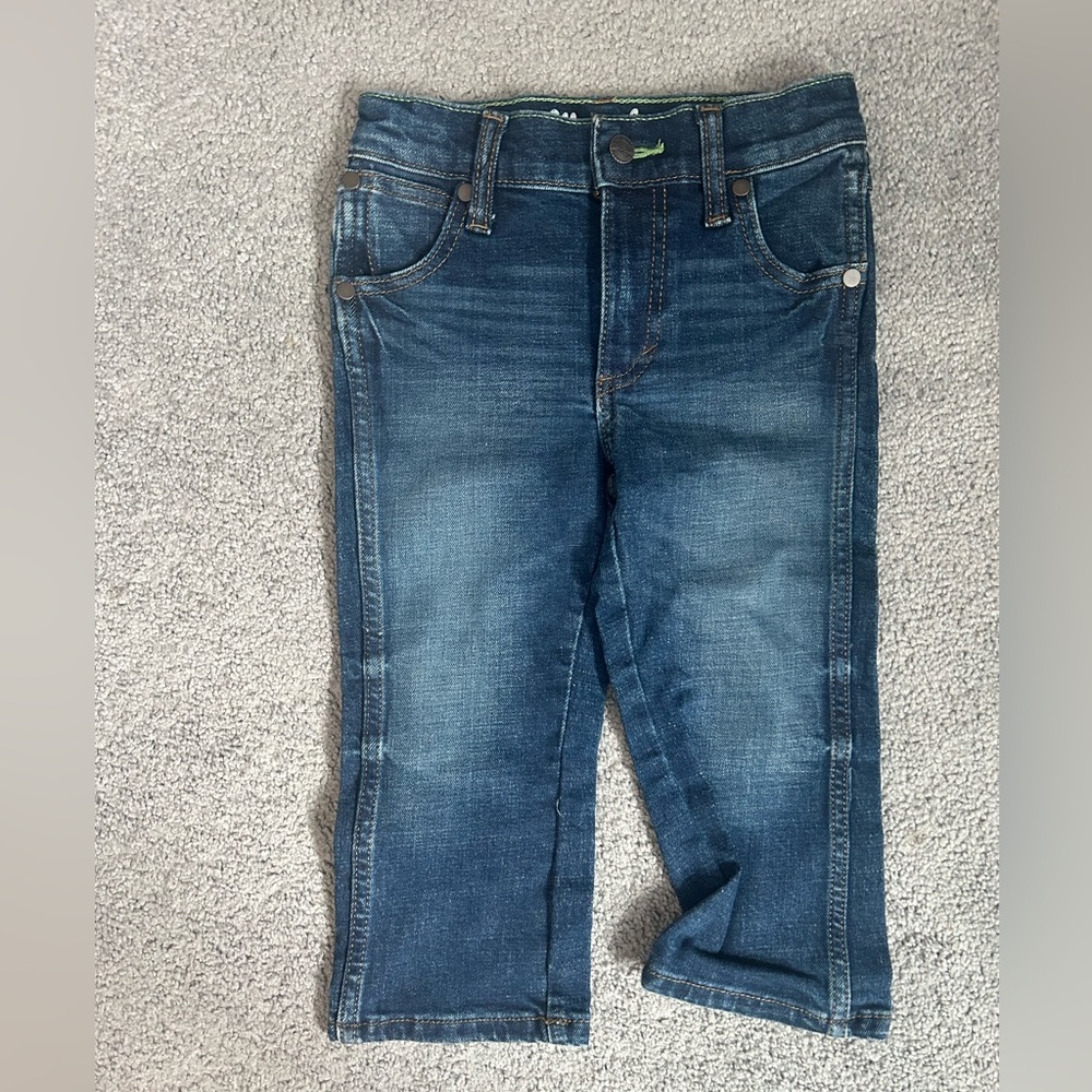 Toddler Wranglers Dark Blue Retro Slim Straight Jeans